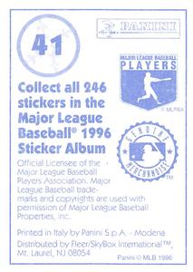 1996 Panini Stickers #41 Brian McRae Back