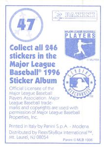 1996 Panini Stickers #47 Mark Grace Back