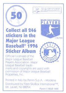 1996 Panini Stickers #50 Pete Schourek Back