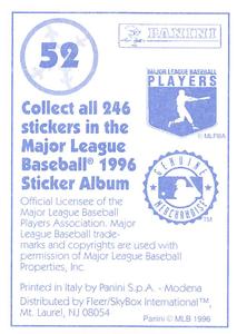 1996 Panini Stickers #52 Reggie Sanders Back