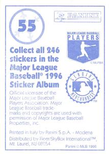 1996 Panini Stickers #55 Ron Gant Back