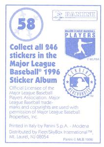 1996 Panini Stickers #58 Brian Hunter Back