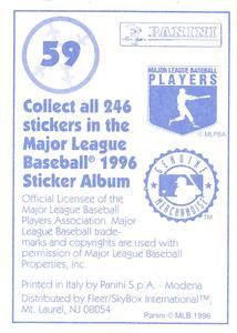 1996 Panini Stickers #59 Jeff Bagwell Back