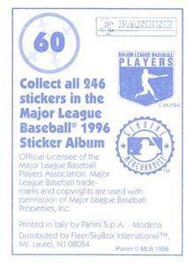 1996 Panini Stickers #60 Shane Reynolds Back