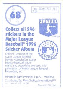 1996 Panini Stickers #68 Jeff King Back