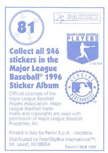 1996 Panini Stickers #81 Dante Bichette Back