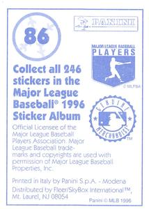 1996 Panini Stickers #86 Larry Walker Back