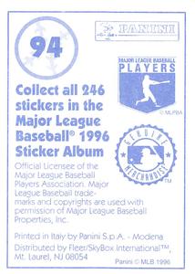 1996 Panini Stickers #94 Ramon Martinez Back
