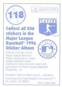 1996 Panini Stickers #118 Greg Maddux Back