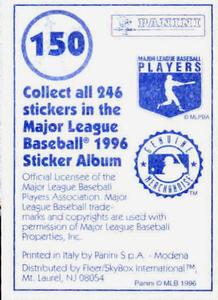 1996 Panini Stickers #150 Sean Bergman Back