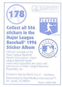 1996 Panini Stickers #178 Orel Hershiser Back