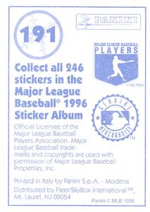 1996 Panini Stickers #191 B.J. Surhoff Back