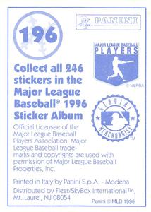 1996 Panini Stickers #196 Greg Vaughn Back