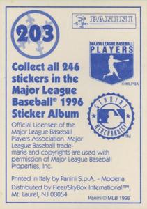 1996 Panini Stickers #203 Minnesota Twins Team Logo Back