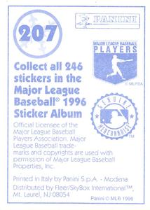 1996 Panini Stickers #207 Garret Anderson Back