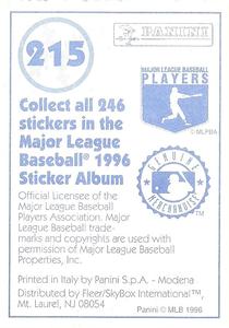 1996 Panini Stickers #215 Dennis Eckersley Back