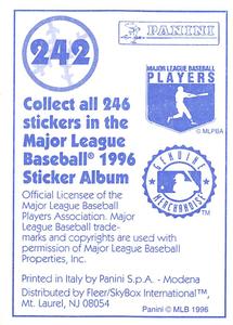 1996 Panini Stickers #242 Andy Pettitte Back