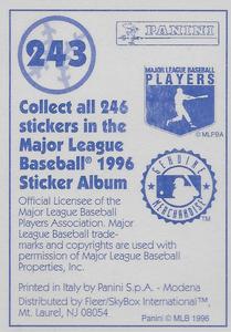 1996 Panini Stickers #243 Chipper Jones Back