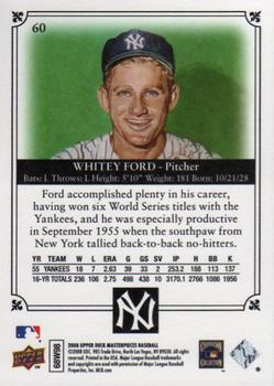 2008 Upper Deck Masterpieces #60 Whitey Ford Back