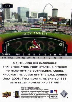 2008 Upper Deck Timeline #301 Rick Ankiel Back