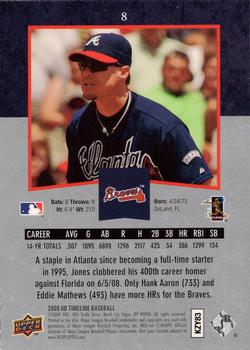 2008 Upper Deck Timeline #8 Chipper Jones Back