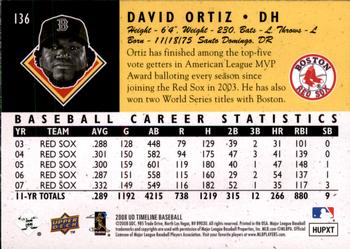 2008 Upper Deck Timeline #136 David Ortiz Back
