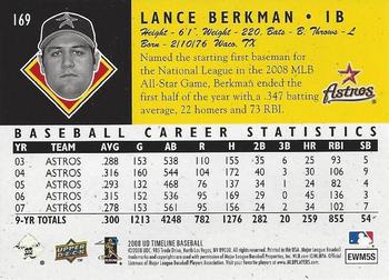 2008 Upper Deck Timeline #169 Lance Berkman Back