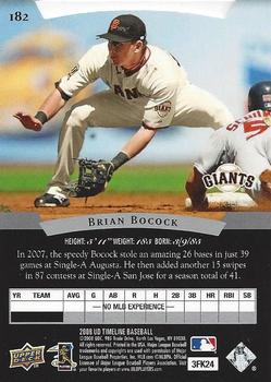 2008 Upper Deck Timeline #182 Brian Bocock Back
