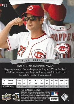 2008 Upper Deck Timeline #194 Jeff Keppinger Back