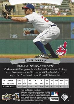 2008 Upper Deck Timeline #207 Ryan Garko Back