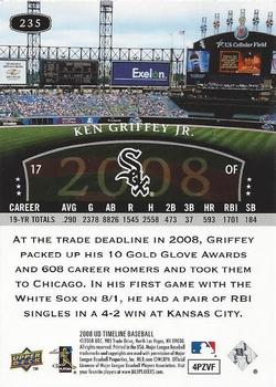 2008 Upper Deck Timeline #235 Ken Griffey Jr. Back