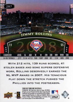 2008 Upper Deck Timeline #287 Jimmy Rollins Back