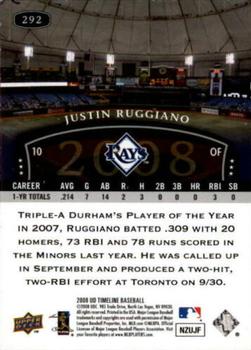 2008 Upper Deck Timeline #292 Justin Ruggiano Back