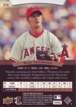 2008 Upper Deck Timeline #374 Rich Thompson Back