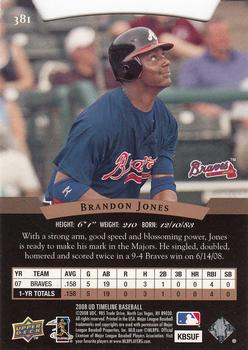 2008 Upper Deck Timeline #381 Brandon Jones Back