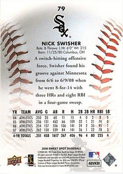 2008 Upper Deck Sweet Spot #79 Nick Swisher Back