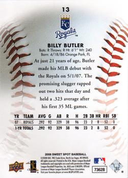 2008 Upper Deck Sweet Spot #13 Billy Butler Back