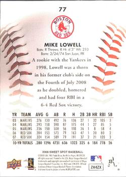 2008 Upper Deck Sweet Spot #77 Mike Lowell Back