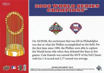 2008 Upper Deck World Series Philadelphia Phillies Box Set #PHILLY 2008 World Series Champions Back