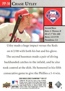 2008 Upper Deck World Series Philadelphia Phillies Box Set #PP-38 Chase Utley Back