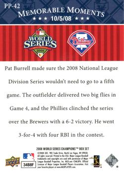 2008 Upper Deck World Series Philadelphia Phillies Box Set #PP-42 Pat Burrell Back