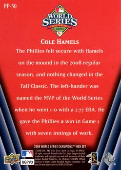 2008 Upper Deck World Series Philadelphia Phillies Box Set #PP-50 Cole Hamels Back