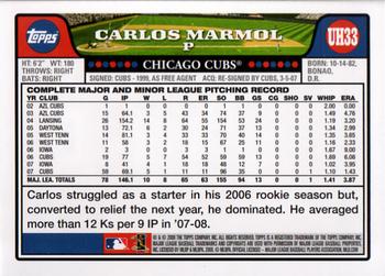 2008 Topps Updates & Highlights #UH33 Carlos Marmol Back