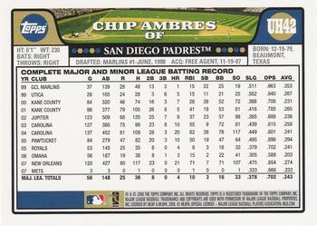 2008 Topps Updates & Highlights #UH42 Chip Ambres Back