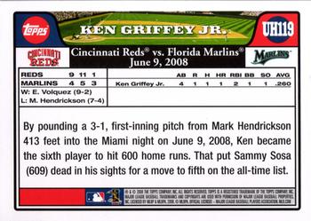2008 Topps Updates & Highlights #UH119 Ken Griffey Jr. Back