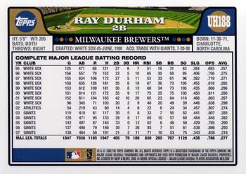 2008 Topps Updates & Highlights #UH188 Ray Durham Back