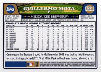 2008 Topps Updates & Highlights #UH212 Guillermo Mota Back