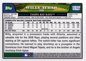 2008 Topps Updates & Highlights #UH217 Willy Aybar Back