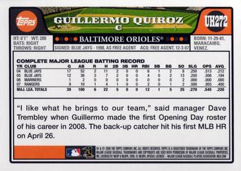 2008 Topps Updates & Highlights #UH272 Guillermo Quiroz Back