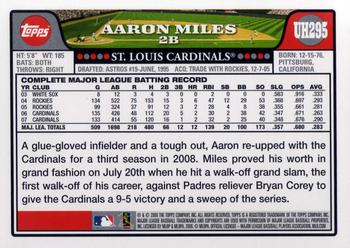 2008 Topps Updates & Highlights #UH295 Aaron Miles Back